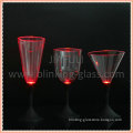 shining new design plastic colored wine glass with black bottom